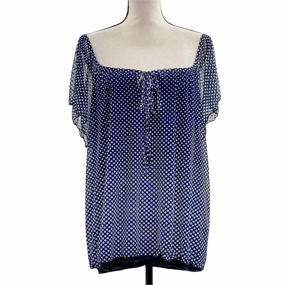 MODERN Attraction Black Polka Dot Tie Bust Blouse